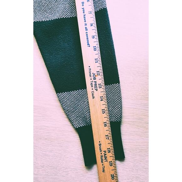 SWEATER-TAHARI-Forest Green-Plaid Square-Different Knits-Long Sleeves-Size Large - Picture 12 of 12